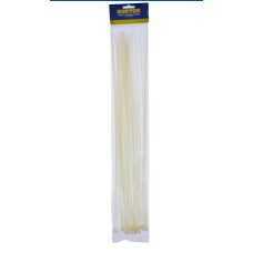 Cinchos plásticos 400 x 7.6 mm, tensión 55 kg de 50 piezas, color blanco